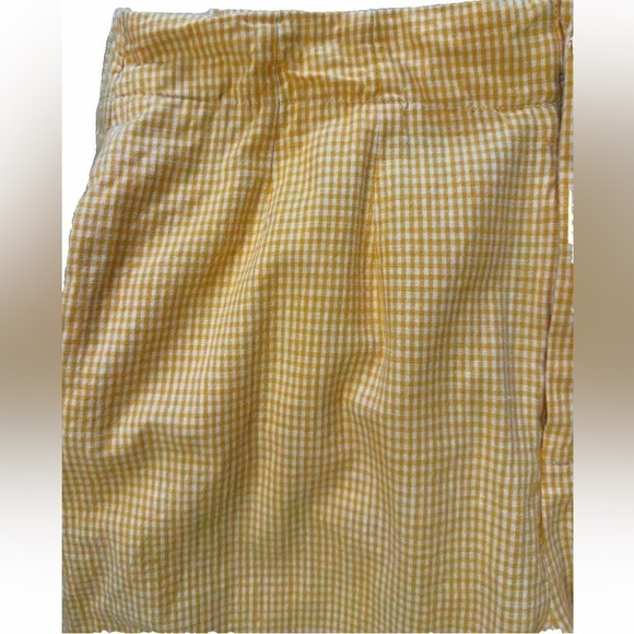 Free People M Kate Gingham Straight Leg Trouser Pants Malibu Orange/White Preppy - Picture 5 of 11